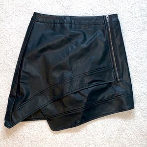 Wild Honey Faux Leather Mini Asymmetrical Skirt